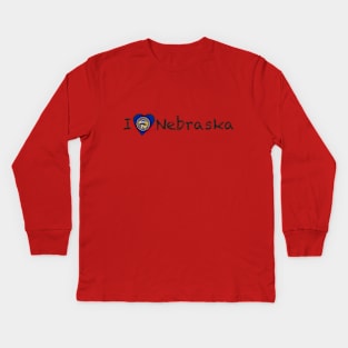 I Love Nebraska Kids Long Sleeve T-Shirt